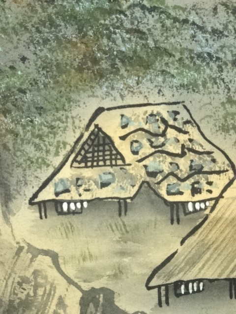 道具 ] - 道具 紫雲筆 彩色山水 肉筆絹本掛軸 | ネットショップ圭